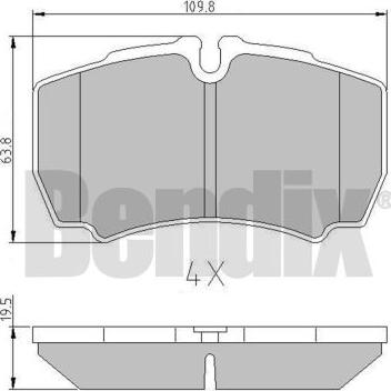 BENDIX 511269 - Kit pastiglie freno, Freno a disco autozon.pro