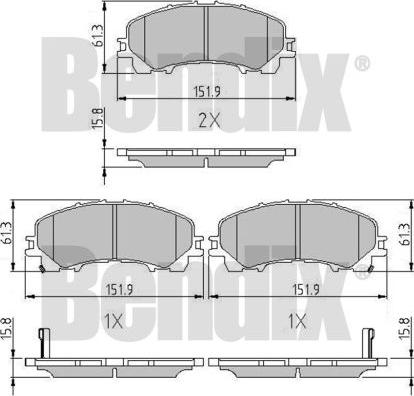 BENDIX 511261 - Kit pastiglie freno, Freno a disco autozon.pro