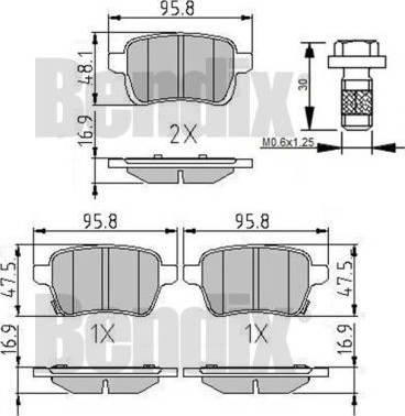 BENDIX 511268 - Kit pastiglie freno, Freno a disco autozon.pro