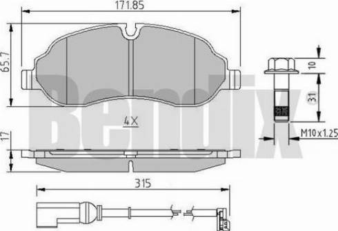 BENDIX 511205 - Kit pastiglie freno, Freno a disco autozon.pro