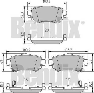 BENDIX 511230 - Kit pastiglie freno, Freno a disco autozon.pro