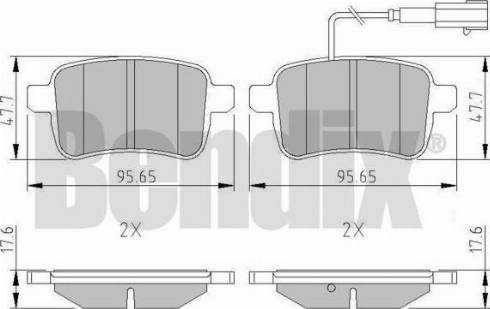 BENDIX 511225 - Kit pastiglie freno, Freno a disco autozon.pro