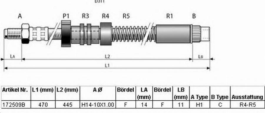 BENDIX 172509 B - Flessibile del freno autozon.pro