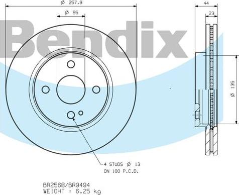 BENDIX BR9494 - Discofreno autozon.pro