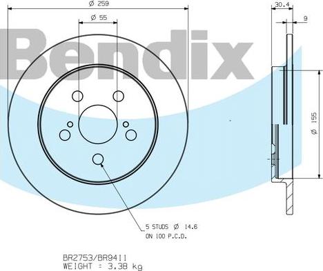 BENDIX BR9411 - Discofreno autozon.pro