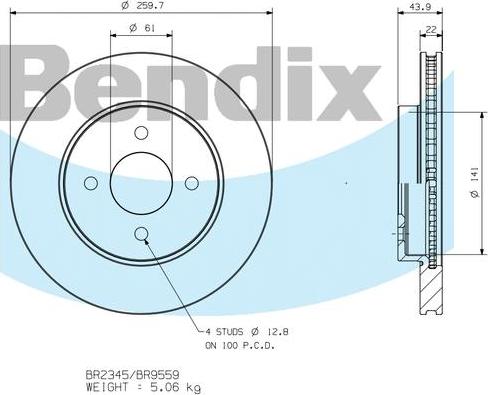 BENDIX BR9559 - Discofreno autozon.pro