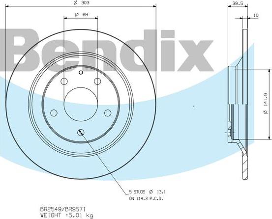 BENDIX BR9571 - Discofreno autozon.pro