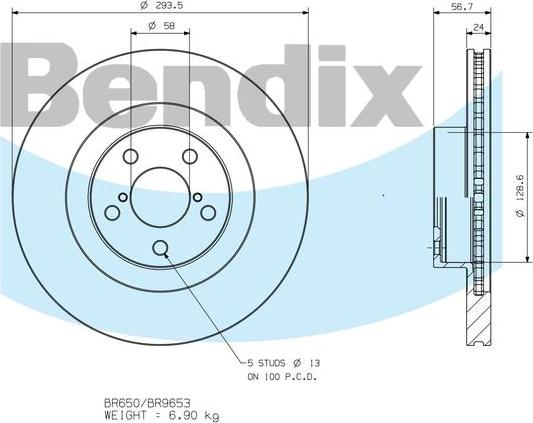 BENDIX BR9653 - Discofreno autozon.pro