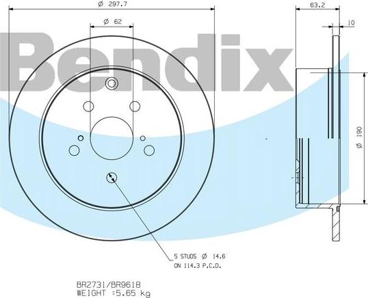 BENDIX BR9618 - Discofreno autozon.pro