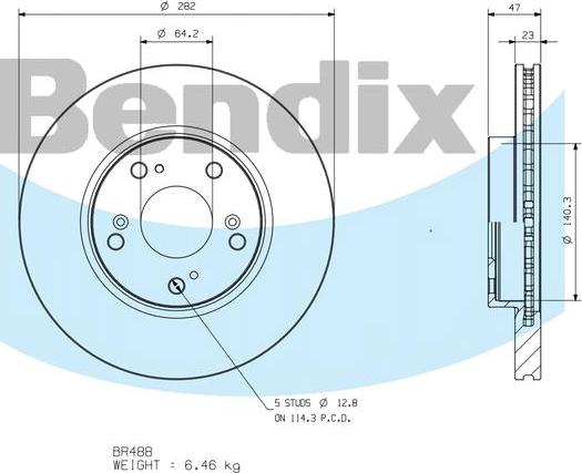 BENDIX BR488 - Discofreno autozon.pro