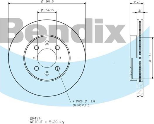 BENDIX BR474 - Discofreno autozon.pro