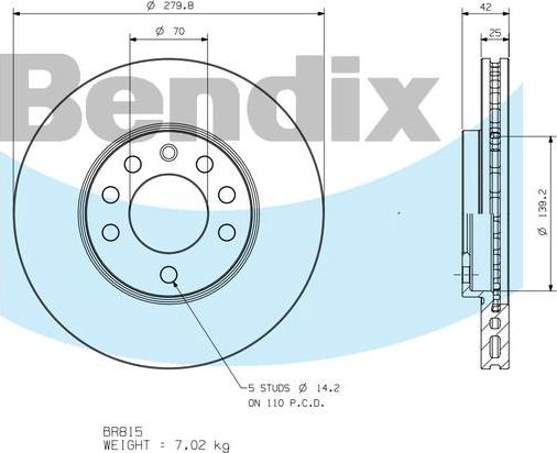 BENDIX BR815 - Discofreno autozon.pro