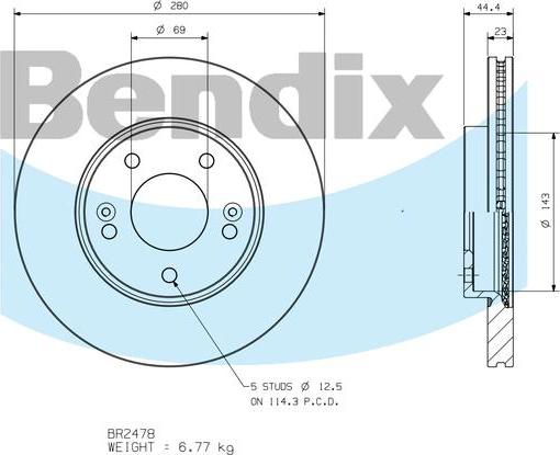 BENDIX BR2478 - Discofreno autozon.pro