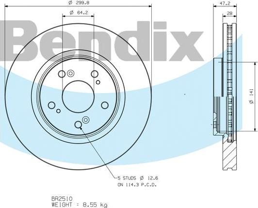 BENDIX BR2510 - Discofreno autozon.pro