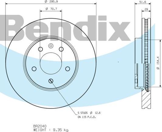 BENDIX BR2040 - Discofreno autozon.pro