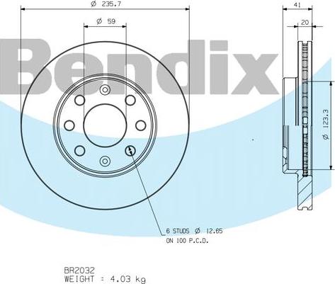 BENDIX BR2032 - Discofreno autozon.pro