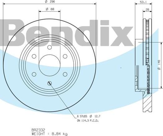 BENDIX BR2332 - Discofreno autozon.pro