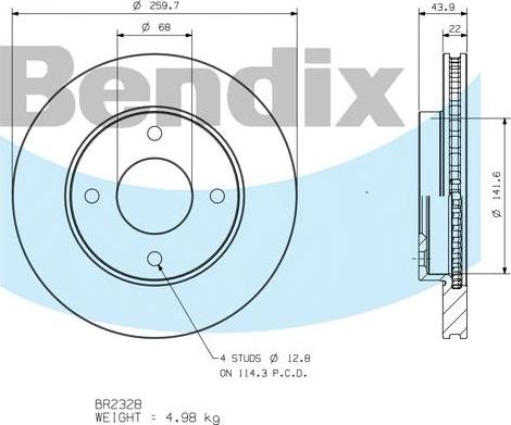 BENDIX BR2328 - Discofreno autozon.pro