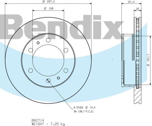 BENDIX BR2714 - Discofreno autozon.pro