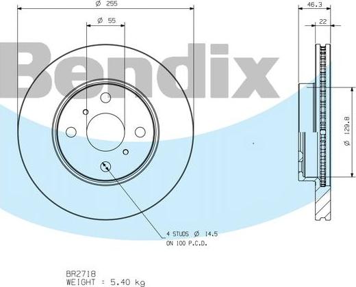 BENDIX BR2718 - Discofreno autozon.pro