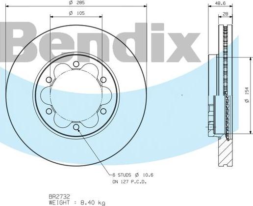 BENDIX BR2732 - Discofreno autozon.pro