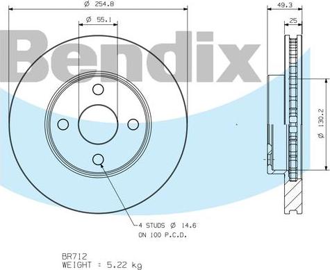 BENDIX BR712 - Discofreno autozon.pro