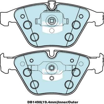 BENDIX DB1498 GCT - Kit pastiglie freno, Freno a disco autozon.pro