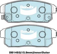 BENDIX DB1493 GCT - Kit pastiglie freno, Freno a disco autozon.pro