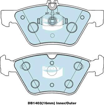 BENDIX DB1403 GCT - Kit pastiglie freno, Freno a disco autozon.pro