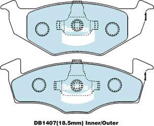 BENDIX DB1407 GCT - Kit pastiglie freno, Freno a disco autozon.pro