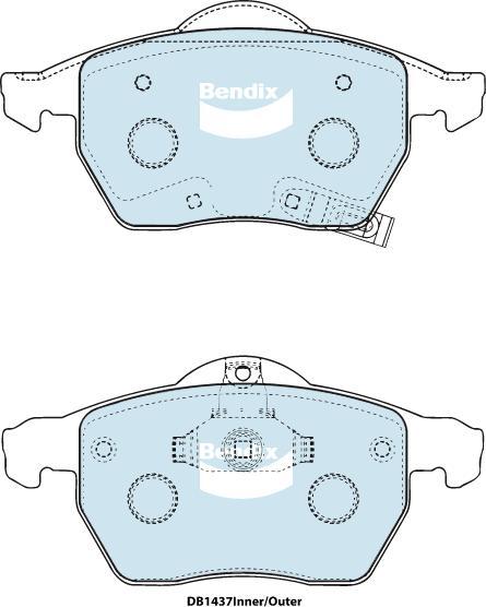 BENDIX DB1437 GCT - Kit pastiglie freno, Freno a disco autozon.pro