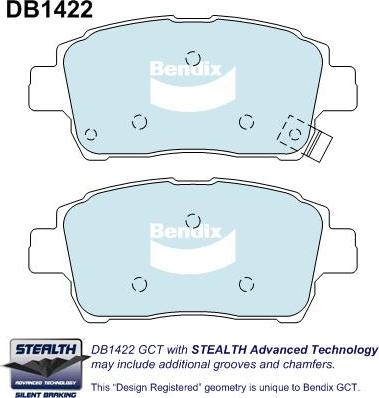 BENDIX DB1422 STEALTH GCT - Kit pastiglie freno, Freno a disco autozon.pro