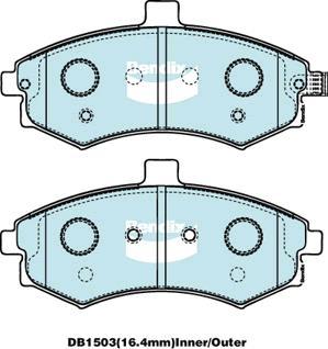 BENDIX DB1503 GCT - Kit pastiglie freno, Freno a disco autozon.pro