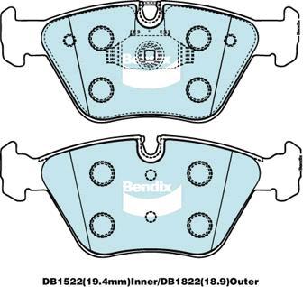 BENDIX DB1522 MKT - Kit pastiglie freno, Freno a disco autozon.pro