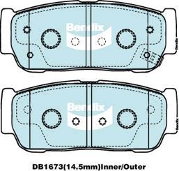 BENDIX DB1673 GCT - Kit pastiglie freno, Freno a disco autozon.pro