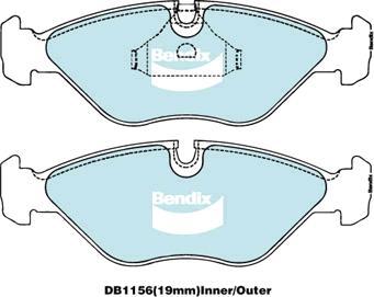 BENDIX DB1156 GCT - Kit pastiglie freno, Freno a disco autozon.pro