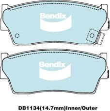 BENDIX DB1134 GCT - Kit pastiglie freno, Freno a disco autozon.pro