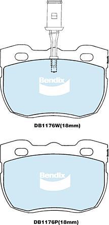 BENDIX DB1176W MKT - Kit pastiglie freno, Freno a disco autozon.pro