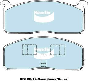 BENDIX DB186 GCT - Kit pastiglie freno, Freno a disco autozon.pro