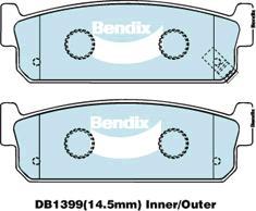 BENDIX DB1399 GCT - Kit pastiglie freno, Freno a disco autozon.pro