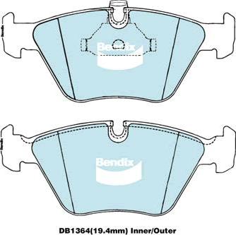 BENDIX DB1364 GCT - Kit pastiglie freno, Freno a disco autozon.pro