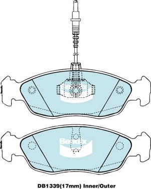 BENDIX DB1339 GCT - Kit pastiglie freno, Freno a disco autozon.pro