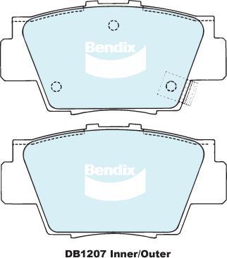 BENDIX DB1207 MKT - Kit pastiglie freno, Freno a disco autozon.pro