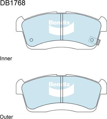 BENDIX DB1768 GCT - Kit pastiglie freno, Freno a disco autozon.pro