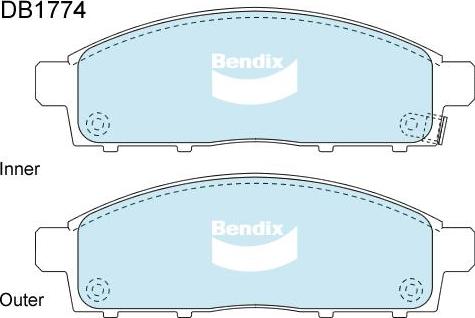 BENDIX DB1774 4WD - Kit pastiglie freno, Freno a disco autozon.pro