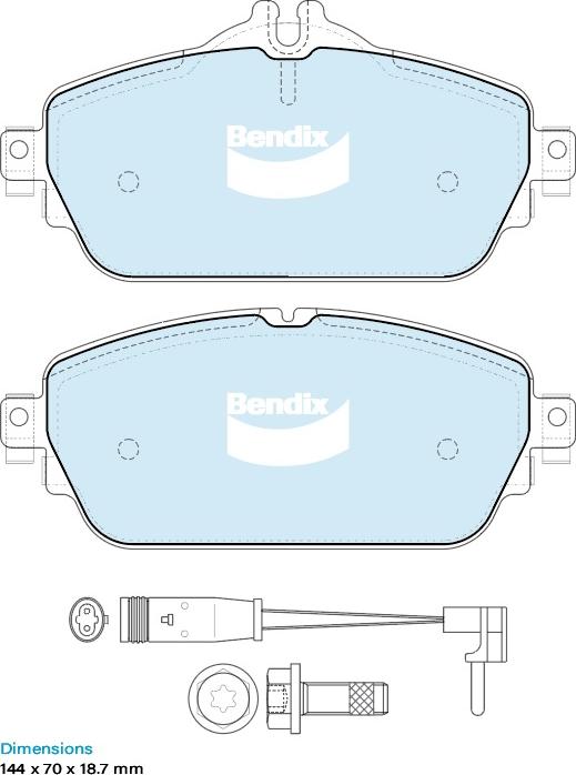 BENDIX DB2403 EURO+ - Kit pastiglie freno, Freno a disco autozon.pro