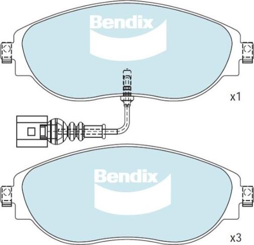 BENDIX DB2513 GCT - Kit pastiglie freno, Freno a disco autozon.pro