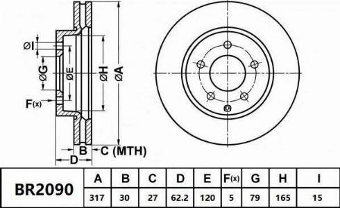 Bendix-AU BR2090 - Discofreno autozon.pro