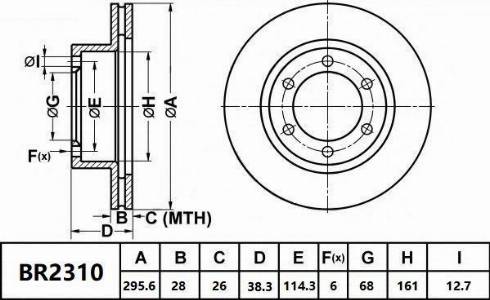 Bendix-AU BR2310 - Discofreno autozon.pro