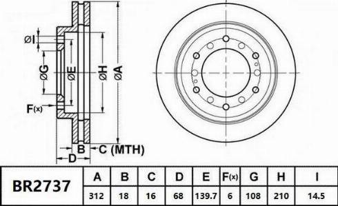 Bendix-AU BR2737 - Discofreno autozon.pro